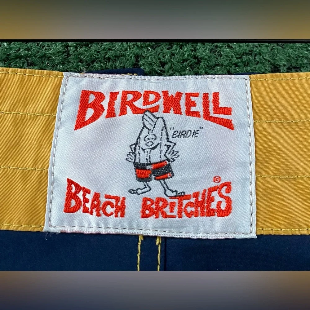 Birdwell Beach Britches Mermaid Patch Navy Side Striped Board Shorts Women’s 10